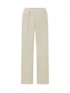 Cellar Door Beige Relaxed Elasticated Pants In Beige