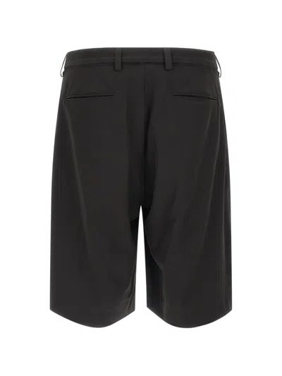 Cellar Door Viper Pleated Bermuda Shorts Belt Loops In Black