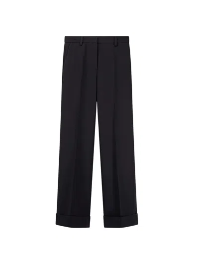 Cellar Door Black Ima Virgin Wool Palazzo Trousers