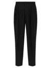 Cellar Door 'lucio' Pleated Front Trousers With Belt Loops In Black
