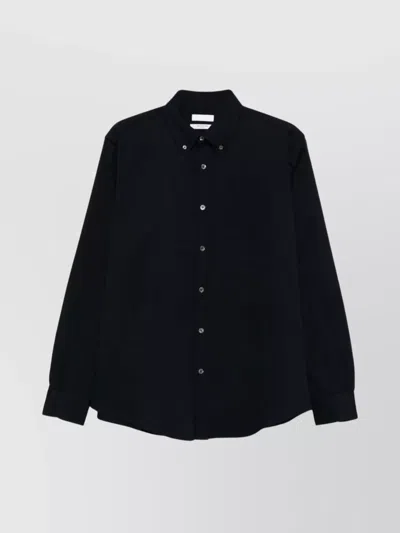 CELLAR DOOR BUTTON-DOWN LONG SLEEVE SHIRT WITH CURVED HEM