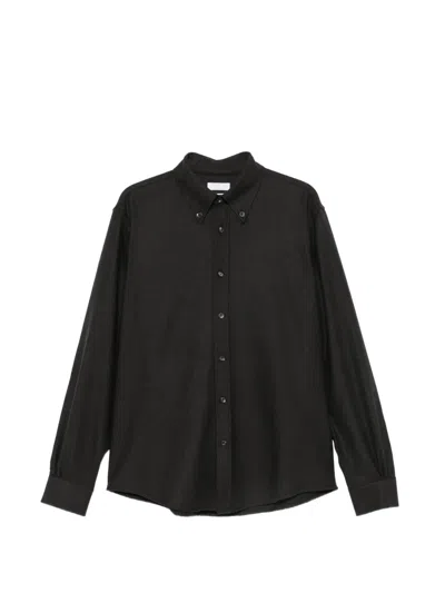 Cellar Door Button-down Long-sleeve Shirt In Black