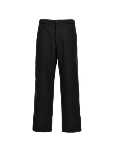 Cellar Door Dino Trousers Button Detail Back Pocket In Black