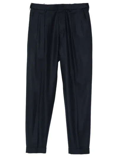 Cellar Door Cambridge Wool Trousers In Blue