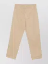 Cellar Door Cotton Trousers With Pockets And Loops In Brown