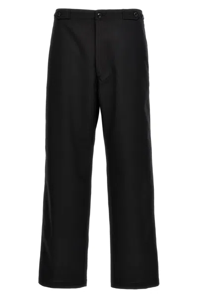 Cellar Door Dino Trousers Button Detail Back Pocket In Black