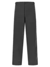 Cellar Door Grey Straight Flat Front Pants In Gray