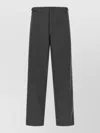 Cellar Door Grey Straight Flat Front Pants In Black