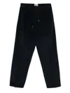 Cellar Door Drawstring Corduroy Trousers In Black