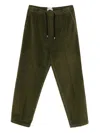Cellar Door Drawstring Corduroy Trousers In Green