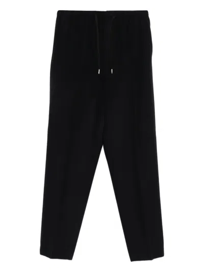 Cellar Door Elasticated-waistband Trousers In Black