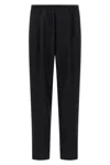Cellar Door 'lucio' Pleated Front Trousers With Belt Loops In Black
