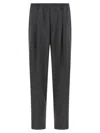 Cellar Door Pleated Elastic-waistband Trousers In Gray