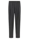 Cellar Door Pleated Elastic-waistband Trousers In Gray