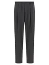 Cellar Door Pleated Elastic-waistband Trousers In Gray