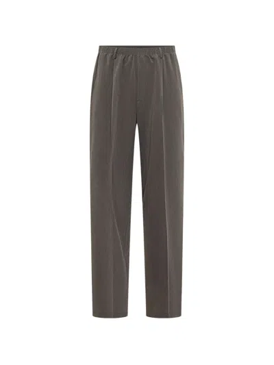 Cellar Door Dark Grey Flat Front Pants In Gray