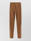 Cellar Door Pleated Elastic-waistband Trousers In Brown