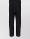 Cellar Door 'lucio' Pleated Front Trousers With Belt Loops In Black