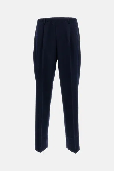 Cellar Door Ezio Trousers With Elastic Waistband In Blue