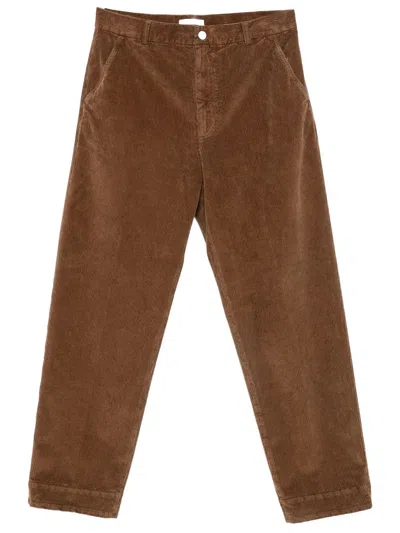 Cellar Door Fadi Corduroy Cotton Trousers In Brown