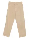 Cellar Door Cotton Trousers With Pockets And Loops In Nude