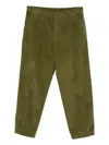 Cellar Door Fadi Trousers Corduroy Fabric Belt Loops In Green