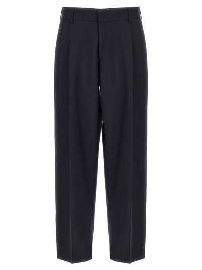 Cellar Door Front-pleat Wool Blend Trousers In White
