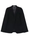 Cellar Door Jake Patch-pocket Single-breasted Wool Blend Jacket In Blue