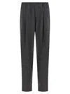 Cellar Door Pleated Elastic-waistband Trousers In Gray