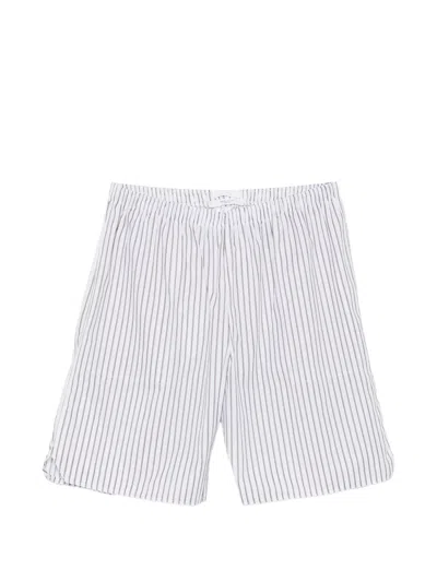 Cellar Door Hero Striped Shorts In Gray
