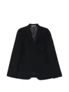 Cellar Door Jake Patch-pocket Single-breasted Wool Blend Jacket In Black