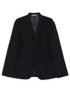 Cellar Door Jake Patch-pocket Single-breasted Wool Blend Jacket In Black