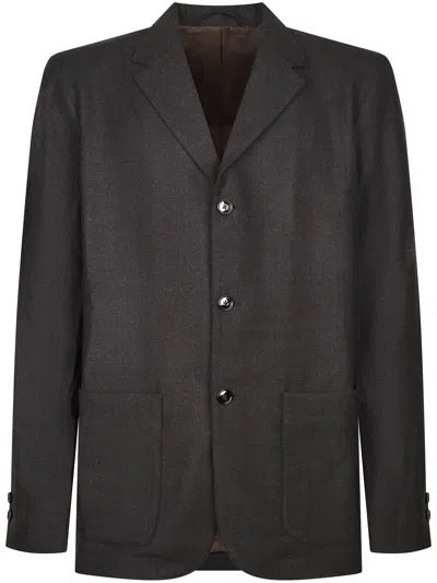 Cellar Door Jake Structured Silhouette Notched Lapel Blazer In Grey