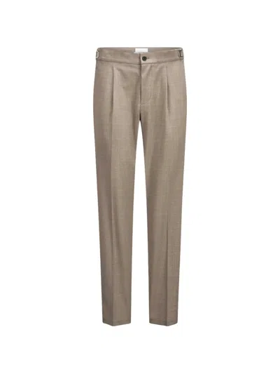 Cellar Door Leo Pleated Trousers In Brown