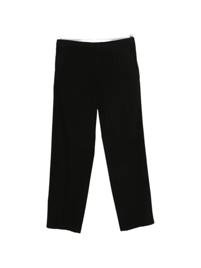 Cellar Door Leone Cotton Trousers Belt Loops Pockets In Black