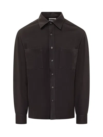 Cellar Door Long-sleeve Button-up Shirt With Chest Pockets In 99