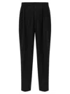 Cellar Door 'lucio' Pleated Front Trousers With Belt Loops In Black