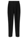 Cellar Door 'lucio' Pleated Front Trousers With Belt Loops In Black