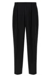 Cellar Door 'lucio' Pleated Front Trousers With Belt Loops In Black