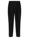 Cellar Door 'lucio' Pleated Front Trousers With Belt Loops In Black