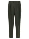 Cellar Door 'lucio' Pleated Front Trousers With Belt Loops In Black