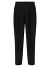Cellar Door 'lucio' Pleated Front Trousers With Belt Loops In Black