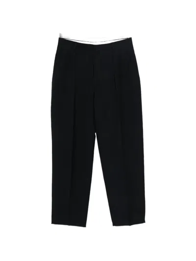 Cellar Door Lucio Linen Blend Pleated Trousers In Black