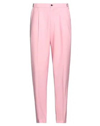 Cellar Door Man Pants Pink Size 34 Polyester, Wool, Elastane