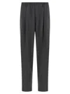 Cellar Door Pleated Elastic-waistband Trousers In Black