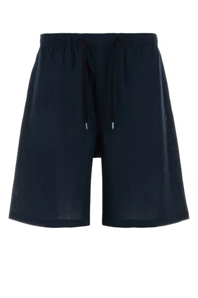 Cellar Door Navy Blue Linen Jago Bermuda Shorts
