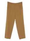 Cellar Door Trousers With Pleated Front And Pockets In Brown
