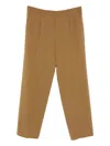Cellar Door Trousers With Pleated Front And Pockets In Brown