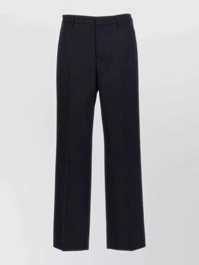 Cellar Door Nuv Tailored Pants Belt Loops Pleats In Black