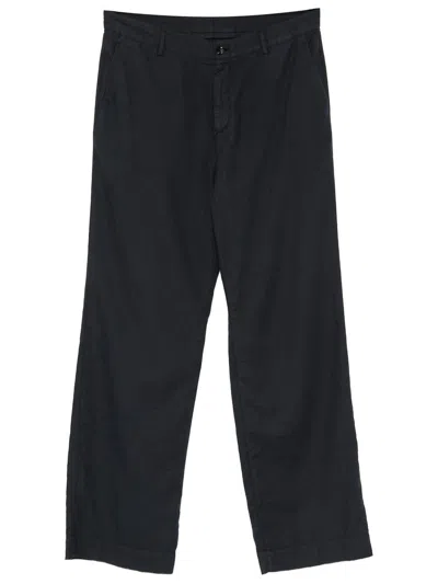 Cellar Door Drift Pants With Straight Leg In Cotton In Blue